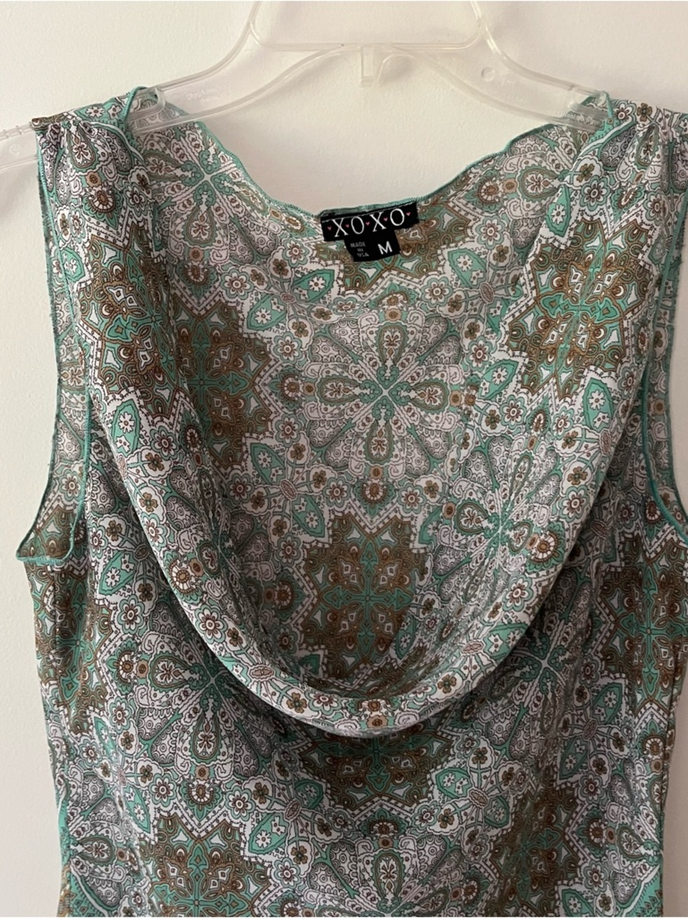 XOXO Y2K Cowl Neck Bandana Top Medium Lightweight Scarf Style - Picture 2 of 6